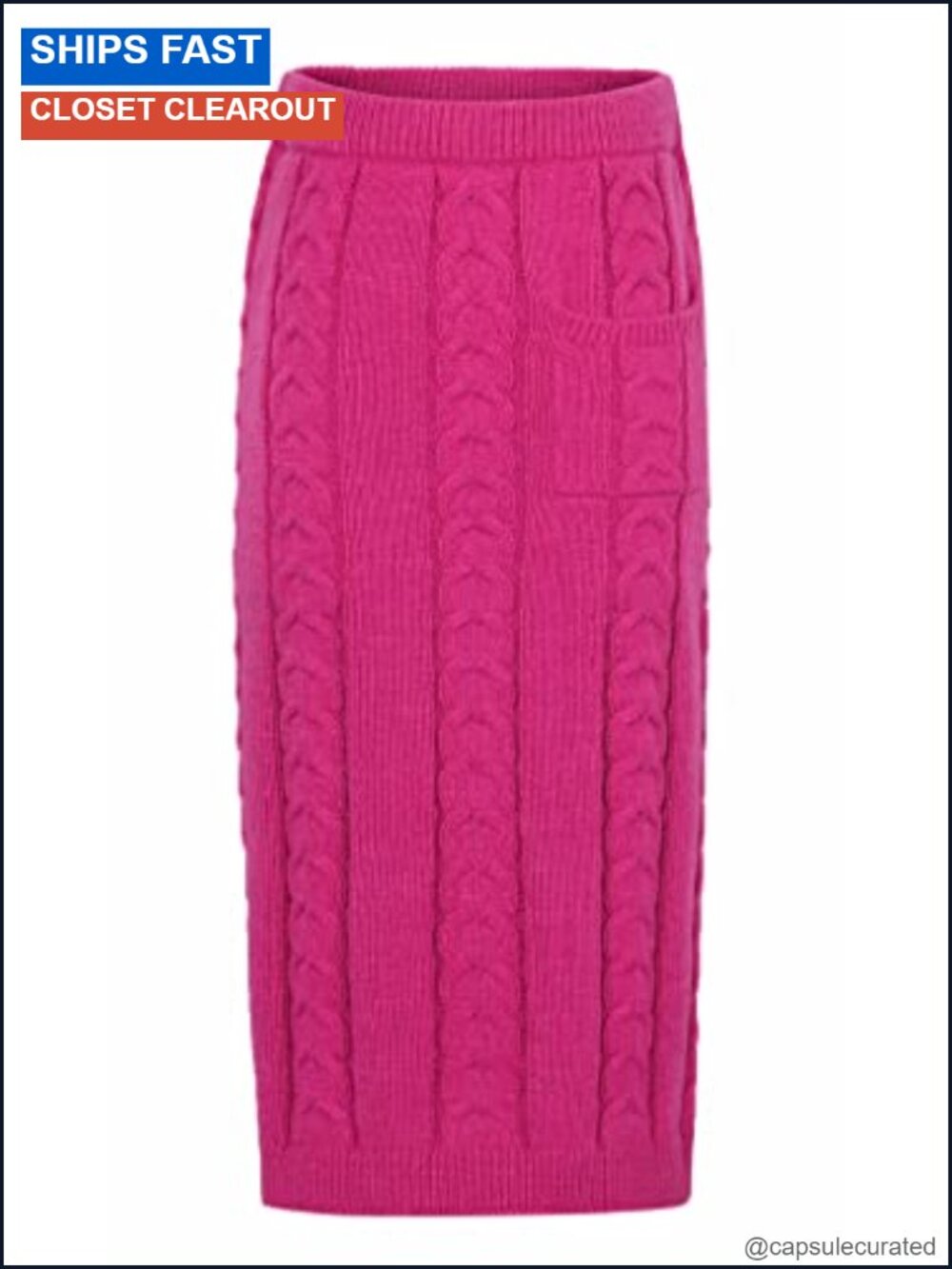 Chunky Cable Knit Sweater Skirt Set 2 Piece Oversized Midi Outfit - Picture 2 of 6